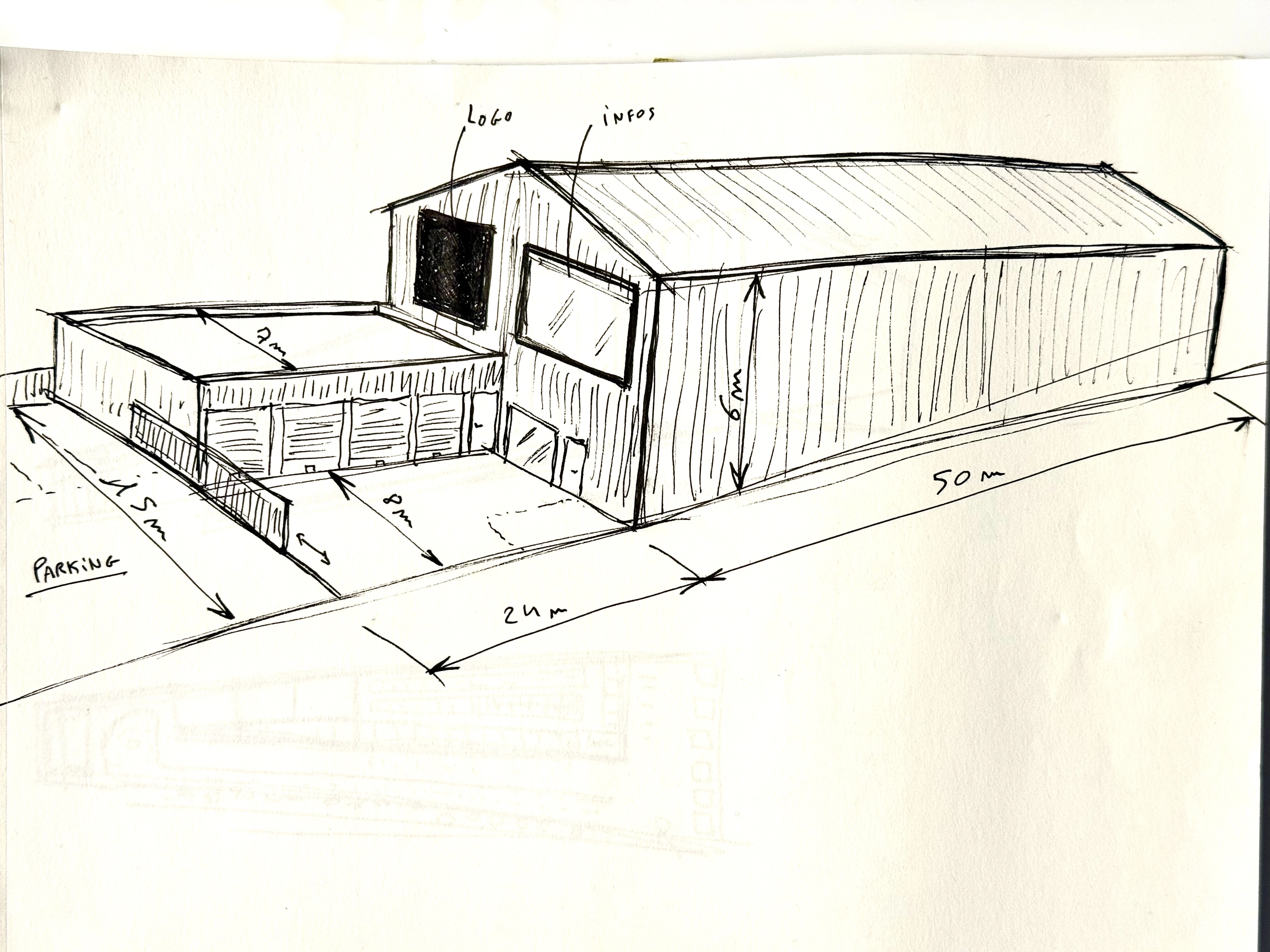 croquis hangar — BYSENS Agencement